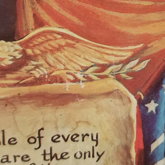 Vintage Set of 2 Patriotic Plymouth 1620 Mayflower Compact Wooden Wall Plaques - Picture 12 of 14